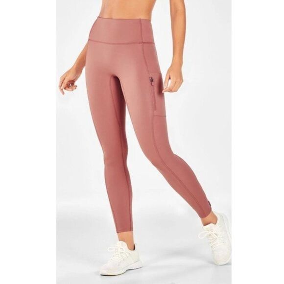 Fabletics Trinity High-Waisted Utility Leggings Zipper Pockets Pink Women's XS - Picture 1 of 13